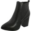 image:imageTOP Moda Womens Ankle Boots Chunky Stacked Mid Heel Elastic ChelseaBlack
