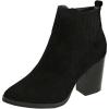 image:imageTOP Moda Womens Ankle Boots Chunky Stacked Mid Heel Elastic ChelseaBlack Suede