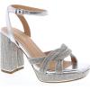 image:imageTOP Moda Womens Ankle Strap Open Toe Platform Dressy Formal Strappy Rhinestone SandalsSilver Metallic Rhinestone