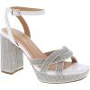 image:imageTOP Moda Womens Ankle Strap Open Toe Platform Dressy Formal Strappy Rhinestone SandalsWhite Pu Rhinestone