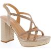 image:imageTOP Moda Womens Chunky Heel Ankle Strap Open Toe Platform Strappy Rhinestone SandalsRose Gold Glitter