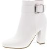 image:imageTOP Moda Womens Chunky High Heel Ankle Boots with BuckleWhite