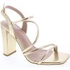 image:imageTOP Moda Womens Chunky High Heel Sandals Square Toe Ankle Strap Sandals 6Gold Metallic