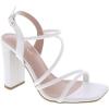image:imageTOP Moda Womens Chunky High Heel Sandals Square Toe Ankle Strap Sandals 6White Pu