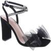 image:imageTOP Moda Womens Formal Rhinestone High Heel Sandal Ankle Strap With Bow BlackBlack Nub