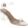 image:imageTOP Moda Womens Lucite Clear Strappy Block Chunky High Heel Open Peep Toe SandalSilver