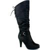 image:imageTOP Moda Womens Page65 Knee High Round Toe LaceUp Slouched High Heel BootsPremier Black