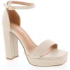 image:imageTOP Moda Womens Platform Chunky High Heel Sexy Sandals Ankle Strap Open Toe Heeled ShoesIvory Pu