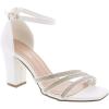 image:imageTOP Moda Womens Rhinestone Chunky Heel Ankle Strap SandalsWhite Pu