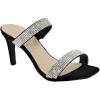 image:imageTOP Moda Womens Rhinestone Embellished Double Strap Open Toe Slide Stiletto Heel Mule SandalsBlack