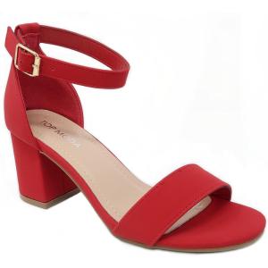 image:imageOver the Toe Strap Ankle Wrap Strap Heel Open Toe Medium Heel Red1 6