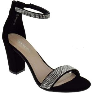 image:imageOver the Toe Strap Ankle Wrap Strap Heel Open Toe Medium HeelBlack Nub