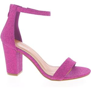 image:imageTOP MODA Hannah1 Ankle Strap Dressy High Heel Sandal Nonslip Sole For Wedding Party Prom Evening Wear or Any Occasion Sleek Style Block Heel SandalsFuchsia Glitter