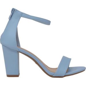 image:imageTOP MODA Hannah1 Ankle Strap Dressy High Heel Sandal Nonslip Sole For Wedding Party Prom Evening Wear or Any Occasion Sleek Style Block Heel SandalsLt Blue Pu