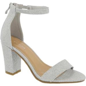 image:imageTOP MODA Hannah1 Ankle Strap Dressy High Heel Sandal Nonslip Sole For Wedding Party Prom Evening Wear or Any Occasion Sleek Style Block Heel SandalsSilver Gt