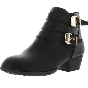 image:imageTOP Moda Cl14 Womens Buckle Straps Stacked Low Heel Ankle BootiesBlack1
