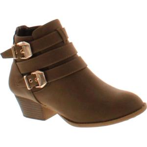 image:imageTOP Moda Cl14 Womens Buckle Straps Stacked Low Heel Ankle BootiesKhaki1