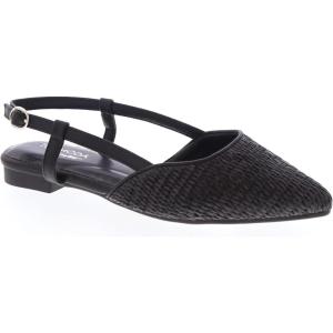 image:imageTOP Moda Comfort Garner56 Women Pointed Toe flat slingback Raffia SandalsBlack