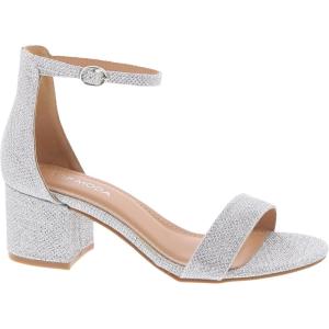 image:imageTOP Moda Darcie1 Ankle Strap Dressy High Heel Sandal Nonslip Sole For Wedding Party Prom Evening Wear or Any Occasion Sleek Style Block Heel SandalsSilver Glitter