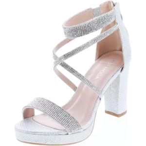 image:imageTOP Moda DressyFormal Sandals High Heel Ankle Strap Open Toe SandalsSilver