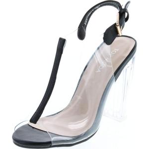 image:imageTOP Moda Fenton 1 Womens Clear Chunky Heel Peep Toe Lucite SandalsBlack