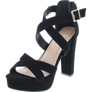 image:imageTOP Moda Lovely86 Womens Peep Toe Platform Chunky High Heel Closed Back SandalsBlack