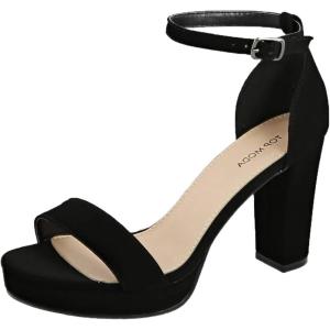 image:imageTOP Moda Platform High Heel Open Toe Dress Sandal Over The Toe StrapBlack
