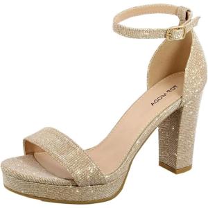 image:imageTOP Moda Platform High Heel Open Toe Dress Sandal Over The Toe StrapChampagne