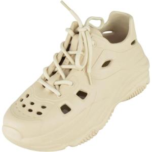 image:imageTOP Moda Shoes Women Foam Beach Sneakers CutOut Ventilation Openings Cushioned Arch Support Lace Up Lightweight Hidden Platform HeelBone