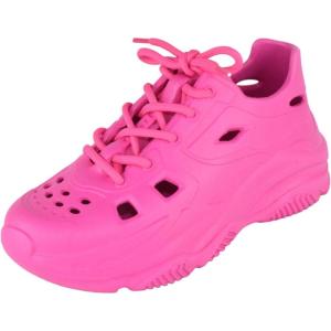 image:imageTOP Moda Shoes Women Foam Beach Sneakers CutOut Ventilation Openings Cushioned Arch Support Lace Up Lightweight Hidden Platform HeelFuchsia