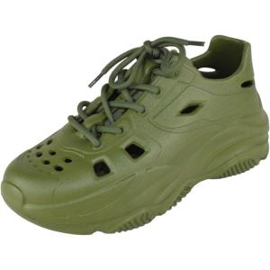 image:imageTOP Moda Shoes Women Foam Beach Sneakers CutOut Ventilation Openings Cushioned Arch Support Lace Up Lightweight Hidden Platform HeelOlive
