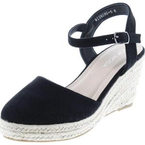 image:imageTOP Moda Wishing5 Womens Closed Toe Buckle Strap Espedrilles SandalsBlack