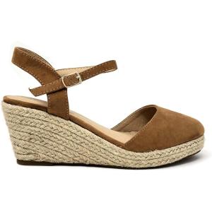 image:imageTOP Moda Wishing5 Womens Closed Toe Buckle Strap Espedrilles SandalsTan
