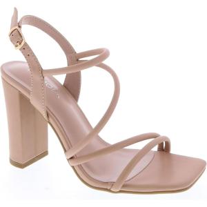 image:imageTOP Moda Womens Chunky High Heel Sandals Square Toe Ankle Strap Sandals 6Nude Pu