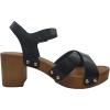 image:imageOpen Toe Cross Strap Faux Wood Block Heel SandalBlack