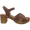 image:imageOpen Toe Cross Strap Faux Wood Block Heel SandalTan