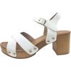 image:imageOpen Toe Cross Strap Faux Wood Block Heel SandalWhite
