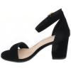 image:imageOver the Toe Strap Ankle Wrap Strap Heel Open Toe Medium Heel Black 5