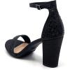 image:imageOver the Toe Strap Ankle Wrap Strap Heel Open Toe Medium Heel Hannah3 Black G 7