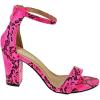 image:imageOver the Toe Strap Ankle Wrap Strap Heel Open Toe Medium Heel Pink Snake 65