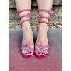 image:imageTOP MODA Womens Open Toe Formal Rhinestone Butterfly Spiral Wrap Around Stiletto Heel Sandals Fuchsia MetallicFuchsia Metallic