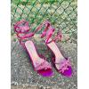 image:imageTOP MODA Womens Open Toe Formal Rhinestone Butterfly Spiral Wrap Around Stiletto Heel Sandals Fuchsia MetallicFuchsia Metallic