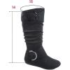 image:imageTOP Moda Bank81 Womens Fashion Round Toe Flat Heel Zipper Buckle Slouchy MiBlack