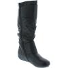 image:imageTOP Moda Bank81 Womens Fashion Round Toe Flat Heel Zipper Buckle Slouchy MiBlack Pu