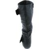 image:imageTOP Moda Bank81 Womens Fashion Round Toe Flat Heel Zipper Buckle Slouchy MiBlack Pu