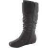 image:imageTOP Moda Bank81 Womens Fashion Round Toe Flat Heel Zipper Buckle Slouchy MiBrown Pu