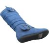 image:imageTOP Moda Bank81 Womens Fashion Round Toe Flat Heel Zipper Buckle Slouchy MiDenim Blue