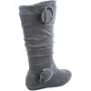image:imageTOP Moda Bank81 Womens Fashion Round Toe Flat Heel Zipper Buckle Slouchy MiGrey