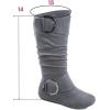 image:imageTOP Moda Bank81 Womens Fashion Round Toe Flat Heel Zipper Buckle Slouchy MiGrey