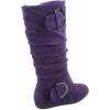 image:imageTOP Moda Bank81 Womens Fashion Round Toe Flat Heel Zipper Buckle Slouchy MiPurple Sv